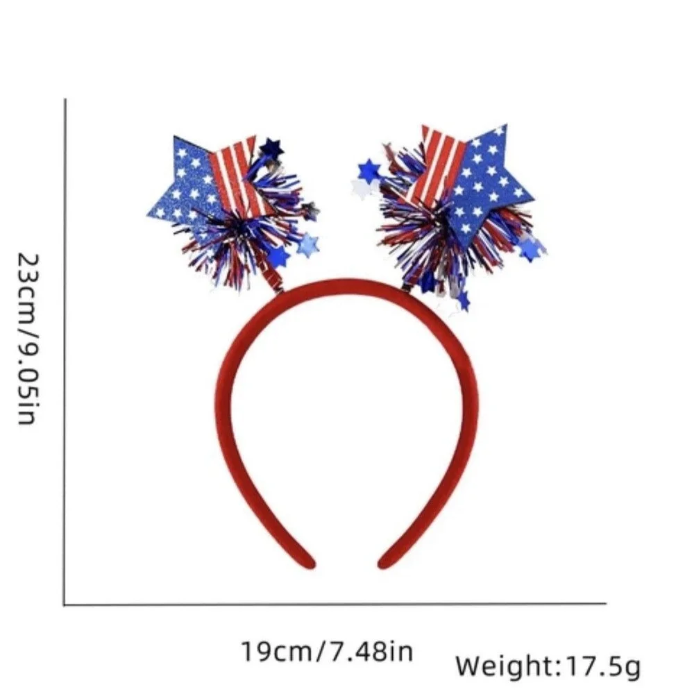 🇺🇸 USA Patriotic 4th Of July Glitter Headband Set Of 4 America 250 Party NEW